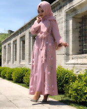 Load image into Gallery viewer, 3D Flower Open Abaya - Pink
