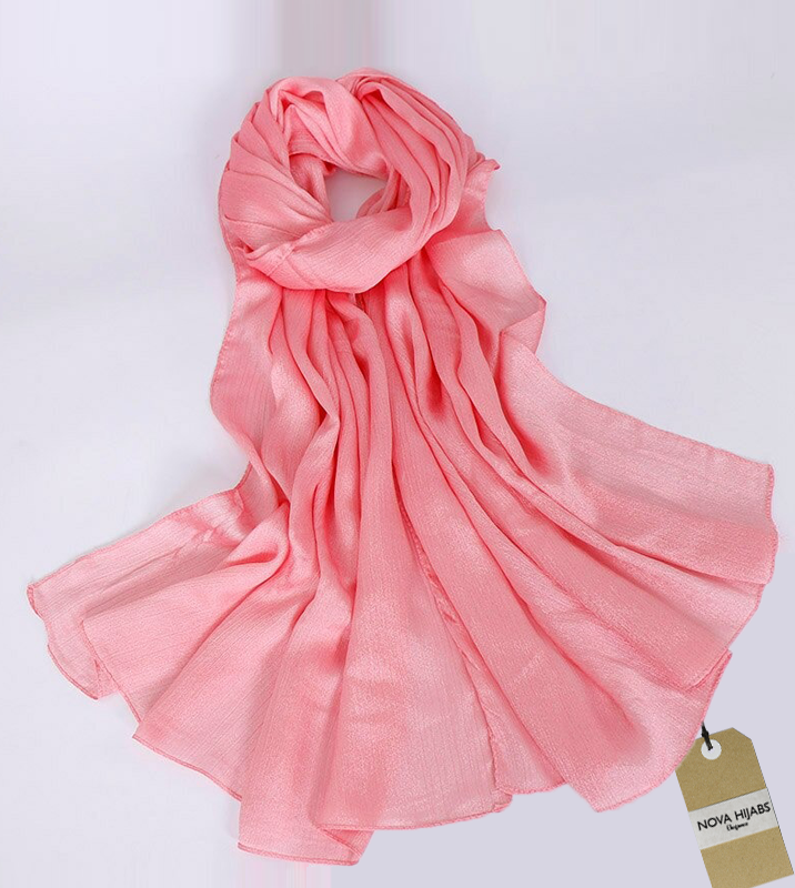 Premium Satin Silk Hijab - Peach
